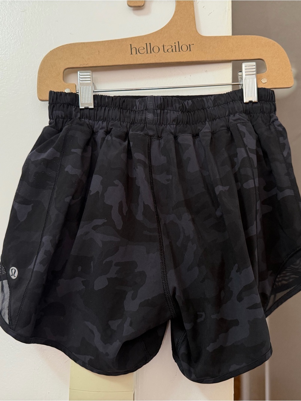 lululemon athletica Women's Black Camo Athletic Running Shorts